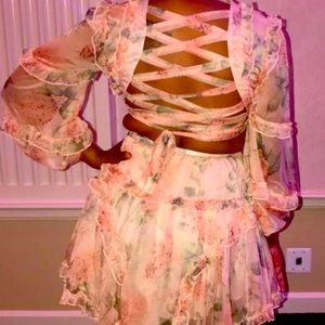 Strap back floral dress.